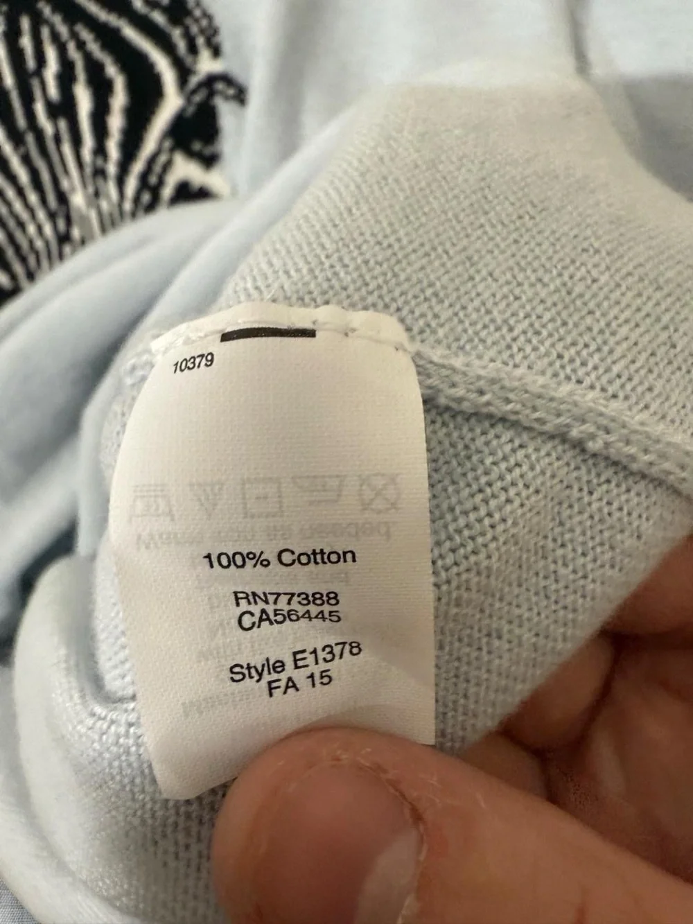 J.Crew Zebra Intarsia Sweater | Baby Blue Cotton Knit Size Large
